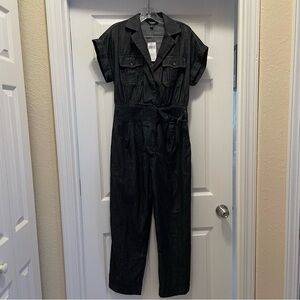 NWT Lauren Ralph Lauren Denim Jumpsuit 
Nightfall Wash Collar ShortSleeve Size 4